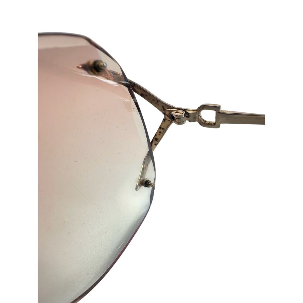YSL - Yves Saint Laurent Amber / Rose Colored Rimless Sunglasses with Case - Picture 11 of 16